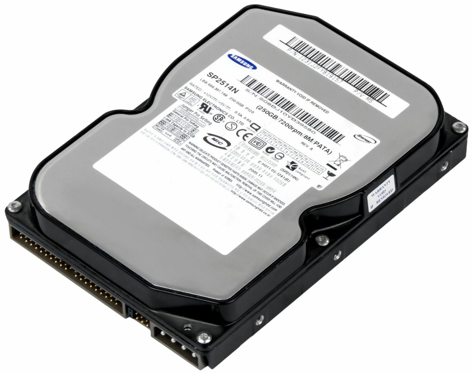 HARD DRIVE SAMSUNG SPINPOINT P120 SP2514N 250GB 7200RPM 8MB ATA IDE 3.5''