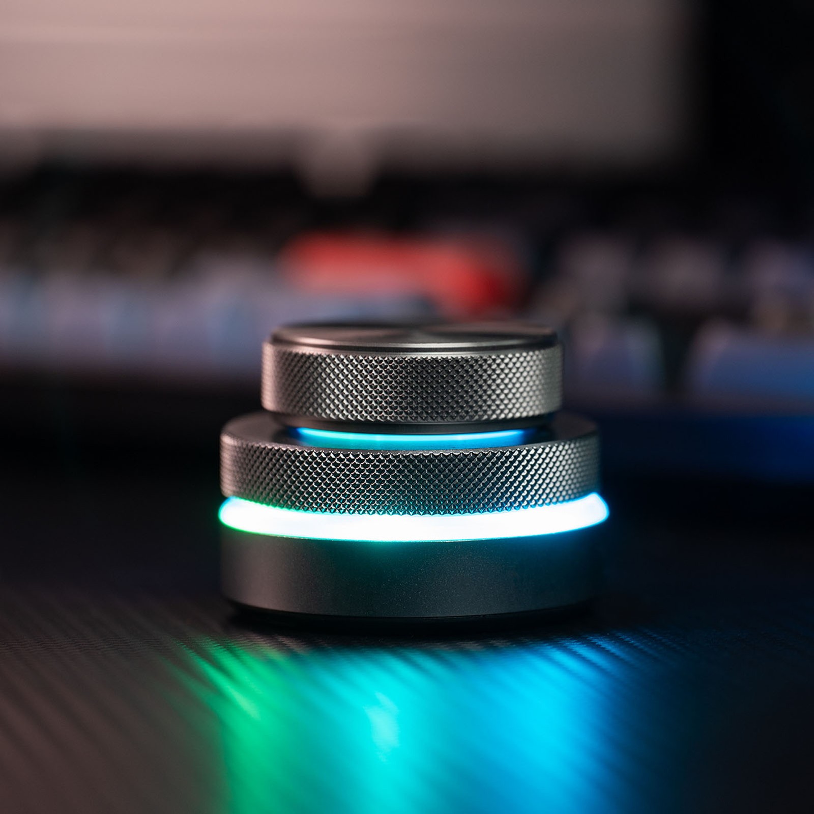 3-Customizable Knob With RGB Light For Volume Control Black
