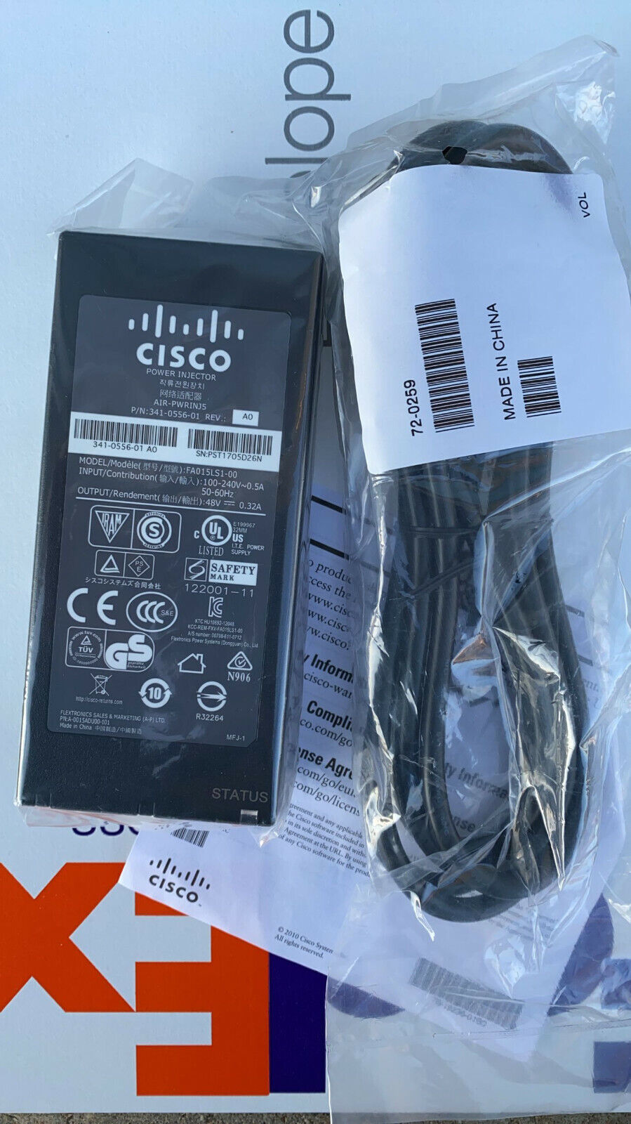 Genuine Cisco AIR-PWRINJ5 FA015LS1-00 341-0556-01 POE Power Injector 1600 2600