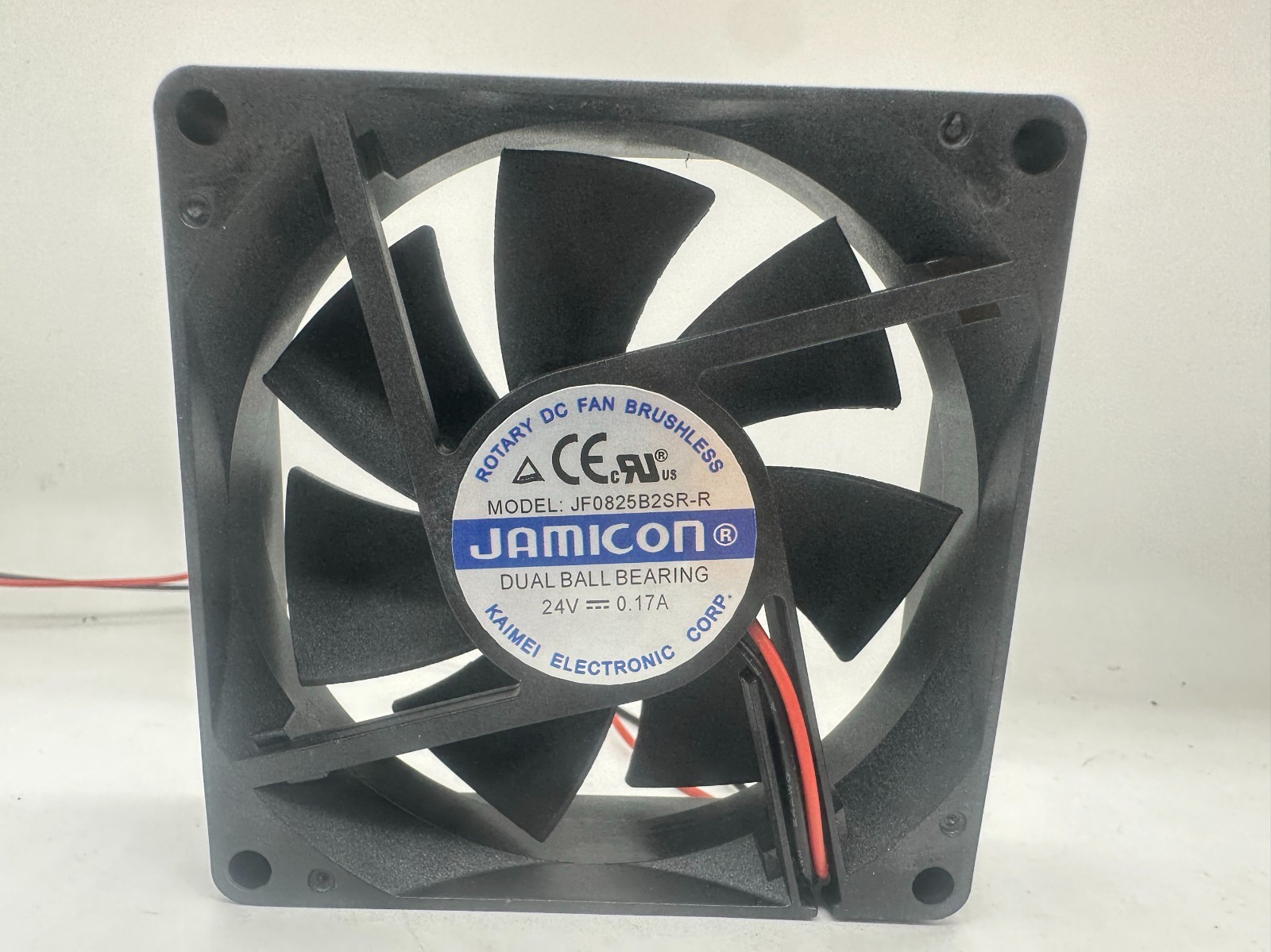 1PCS JAMICON JF0825B2SR-R 8025 24V 0.17A 8cm Dual-Wire Cooling Fan