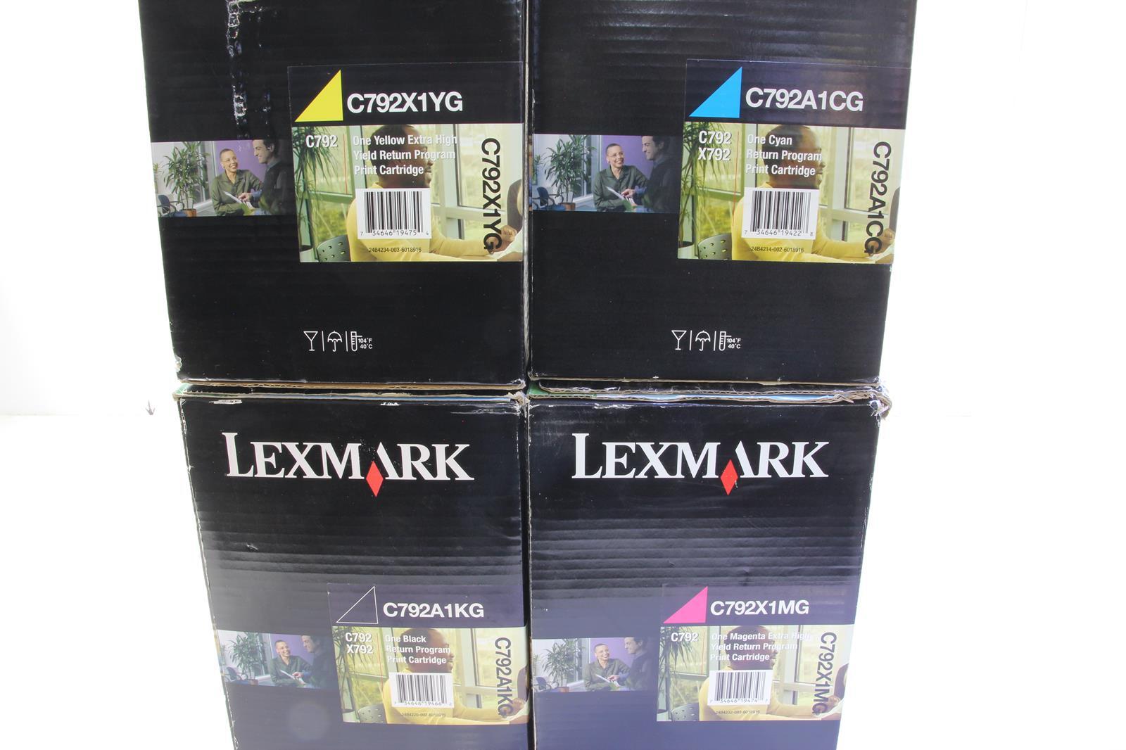 4X New Lexmark High Yield Cartridge C792.BLACK,YELLOW,CYAN,MAGENTA. SKU216877