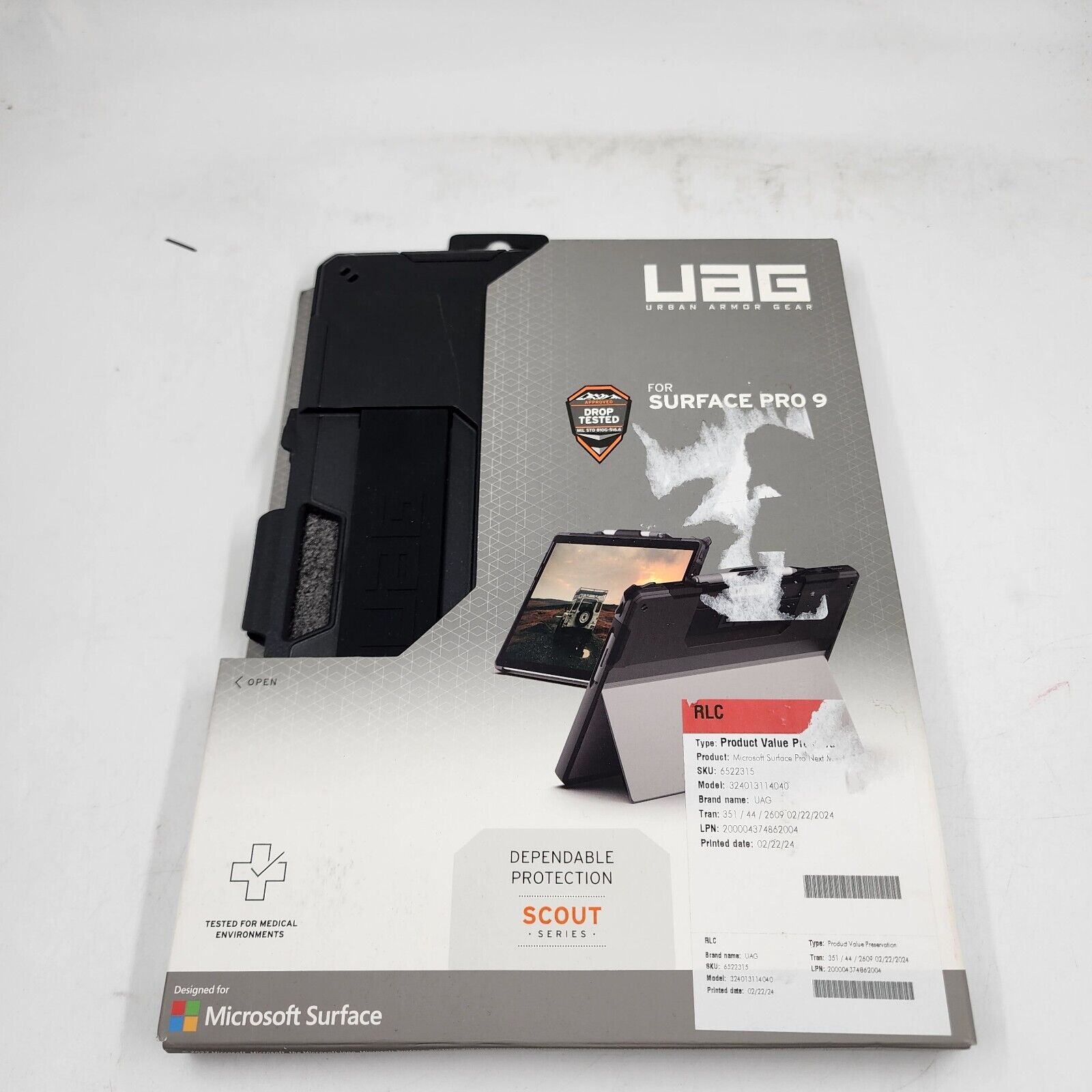 UAG - Microsoft Surface Pro 9 Next Scout w/ Hand Strap - Black `