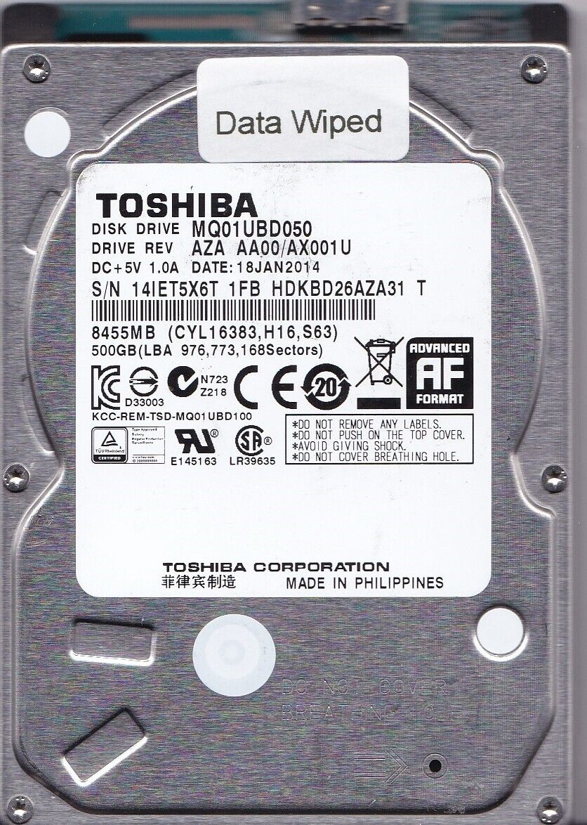 Toshiba MQ01UBD050  HDKBD26AZA31 T JAN 2014 500GB 2.5\