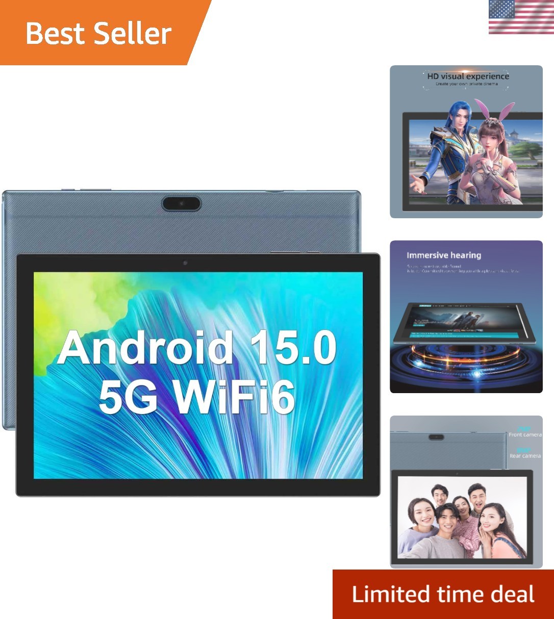 10.1 Inch Tablet with 8GB RAM, WiFi6 & Dual Cameras - The Perfect Gift for All