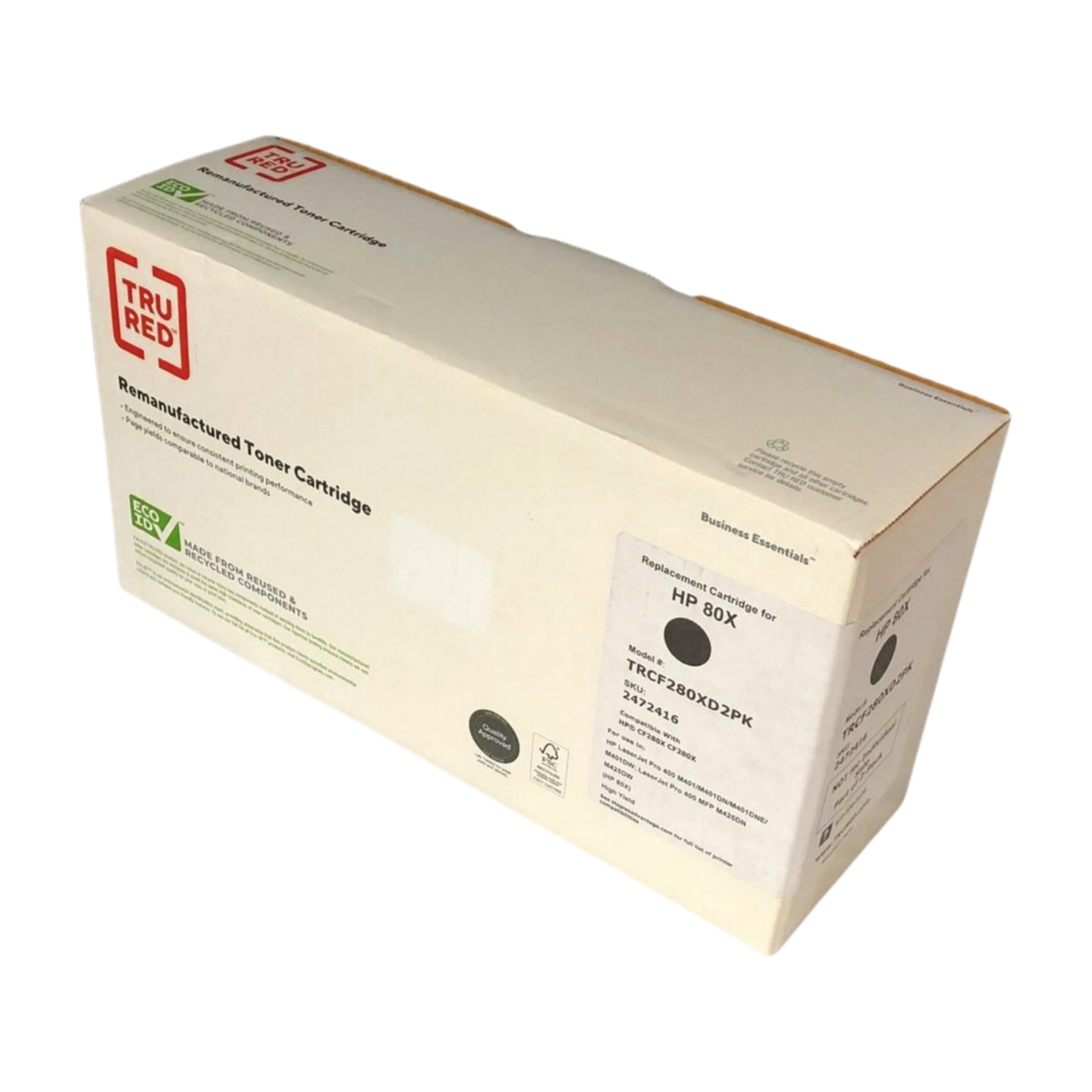 TruRed HP 80X Black High-Yield Toner Cartridge –TRCF280XD2PK