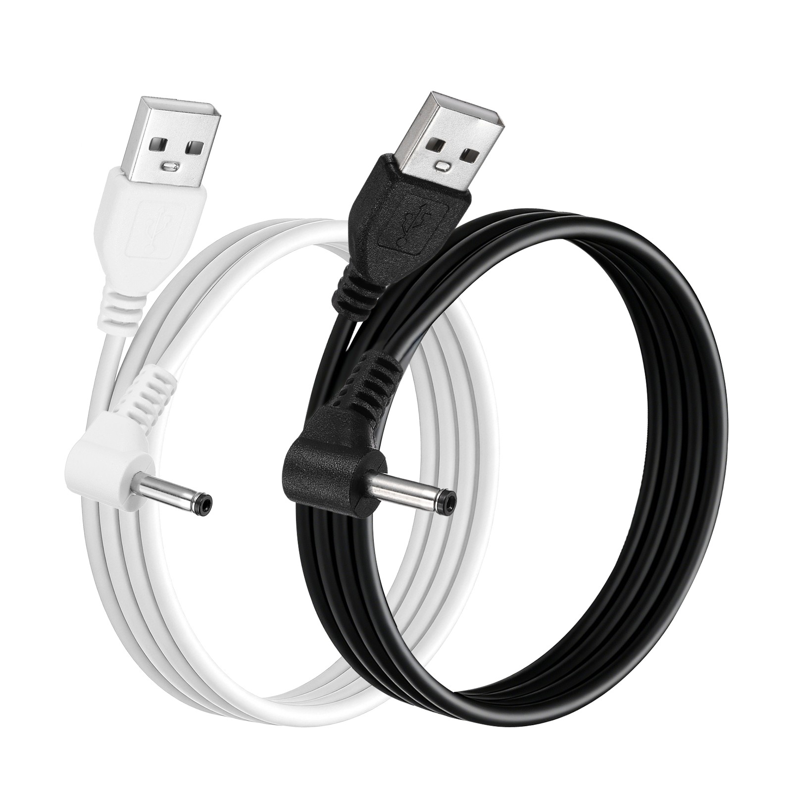2Pcs USB to DC Power Cable 3.2ft 3.5x1.35mm 90 Degree Right Angled Cable 2 Color