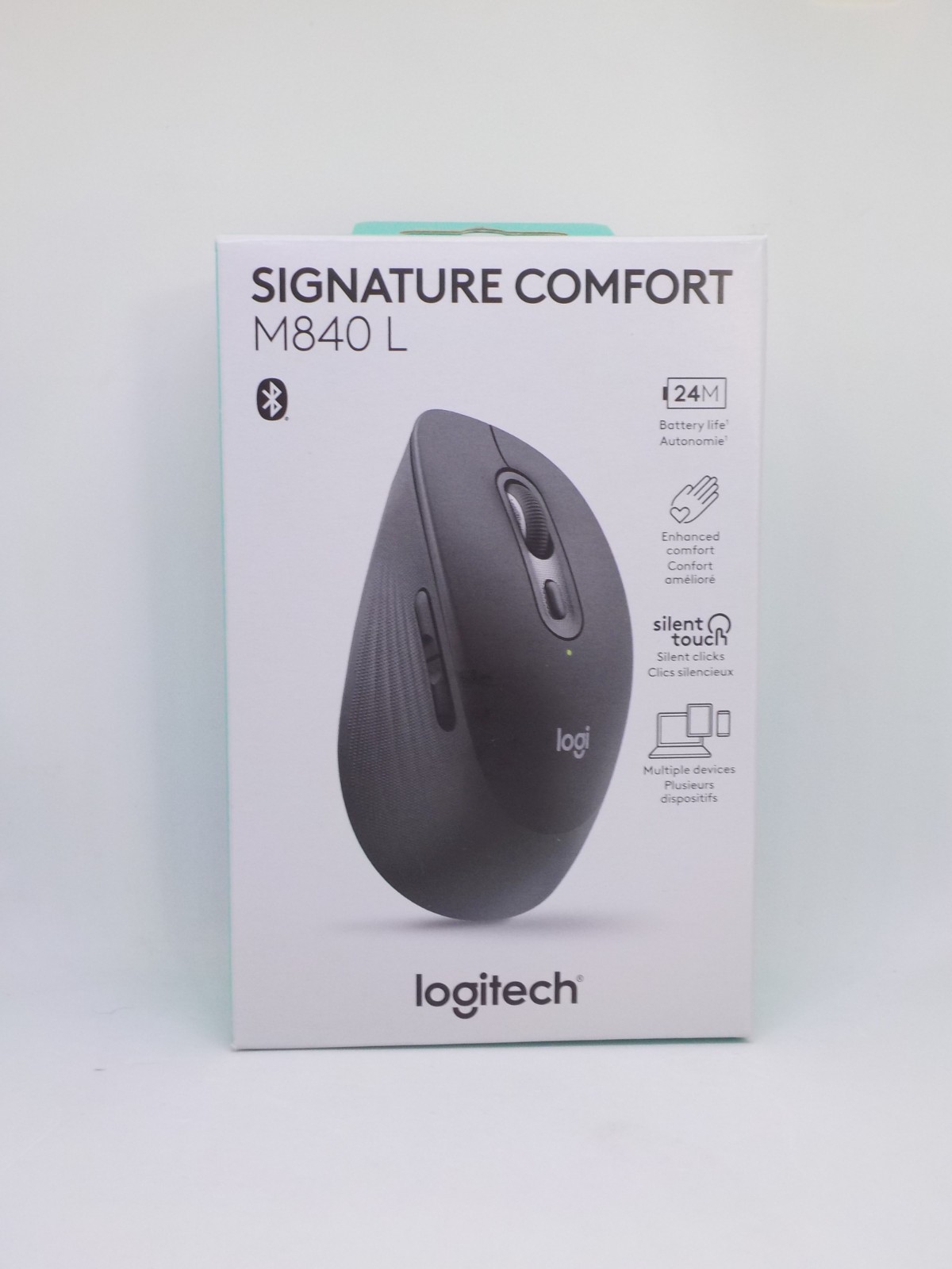 New Logitech Signature Comfort M840 L Wireless Mouse Bluetooth - Graphite
