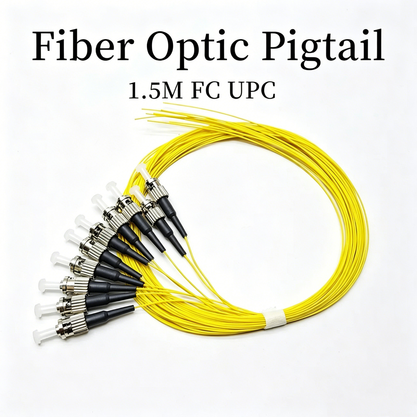 10~50pcs 1.5m ST/UPC Single mode G652D 0.9mm PVC Fiber Optic Pigtail FTTH Cable