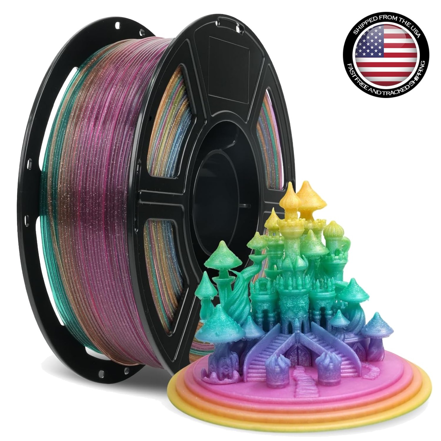 3D Printer Filament 1kg Rapid PLA High Speed 500mm/s Chameleon Rainbow