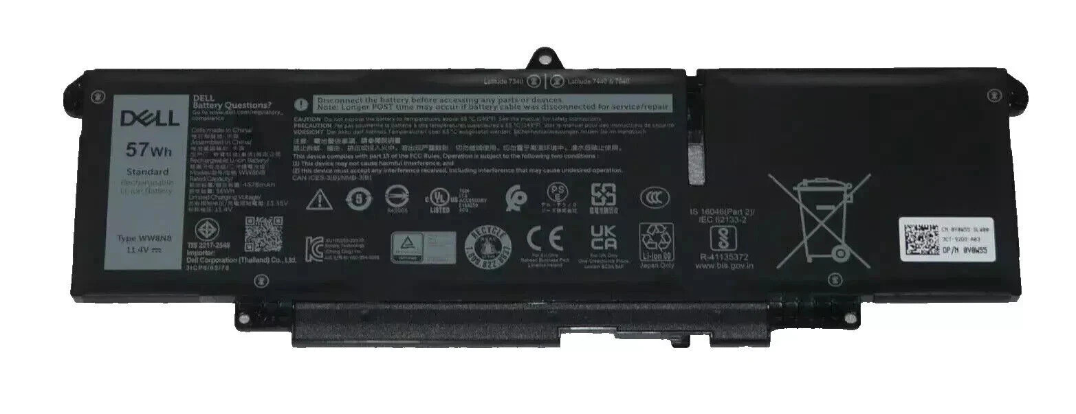 OEM WW8N8 Battery For Dell Latitude 7340 7350 7440 7450 7640 7650 047T0 P126F US