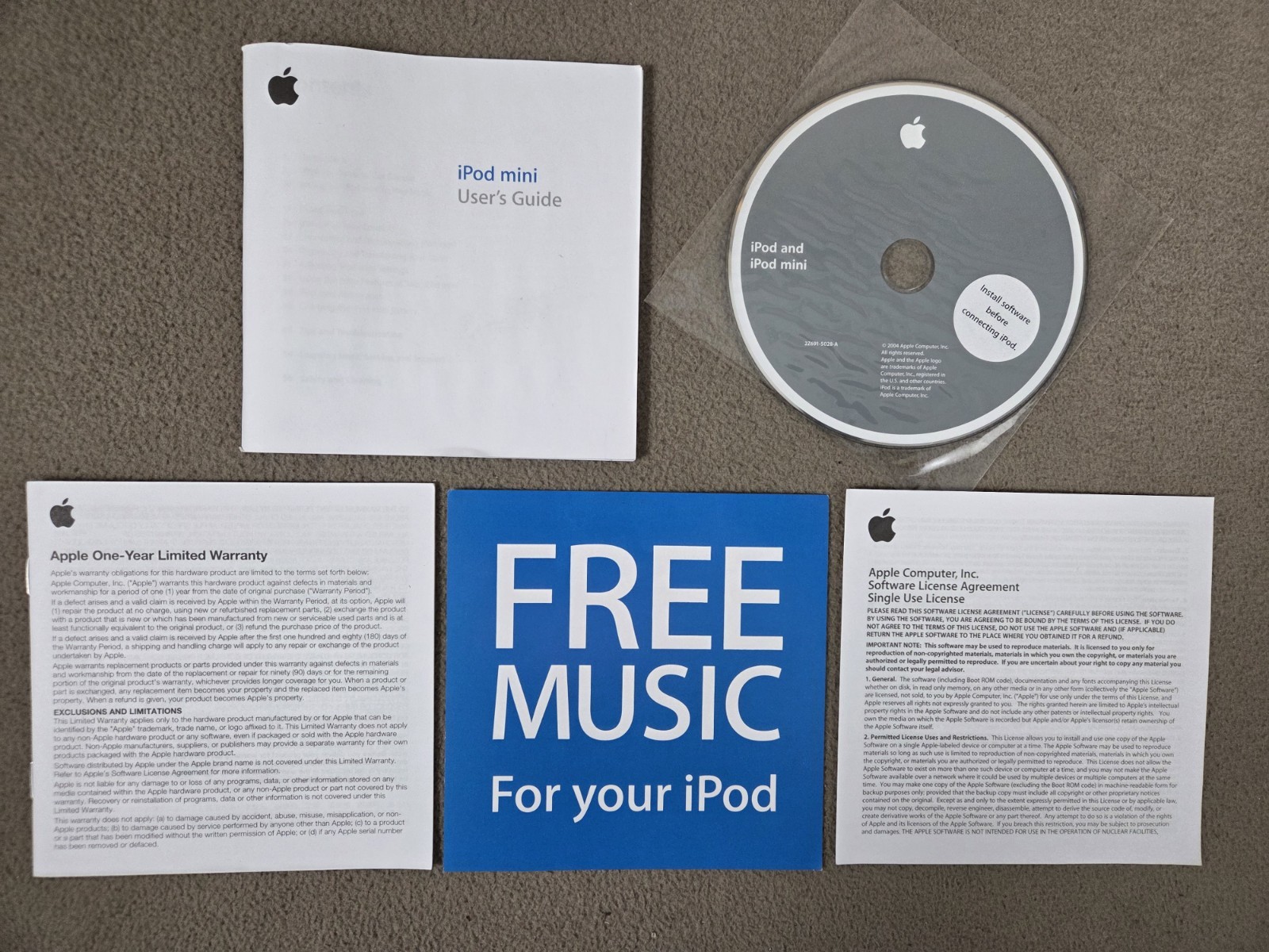 APPLE iPod Mini / IPod Installation Software CD 2004 (2Z691-5028-A)