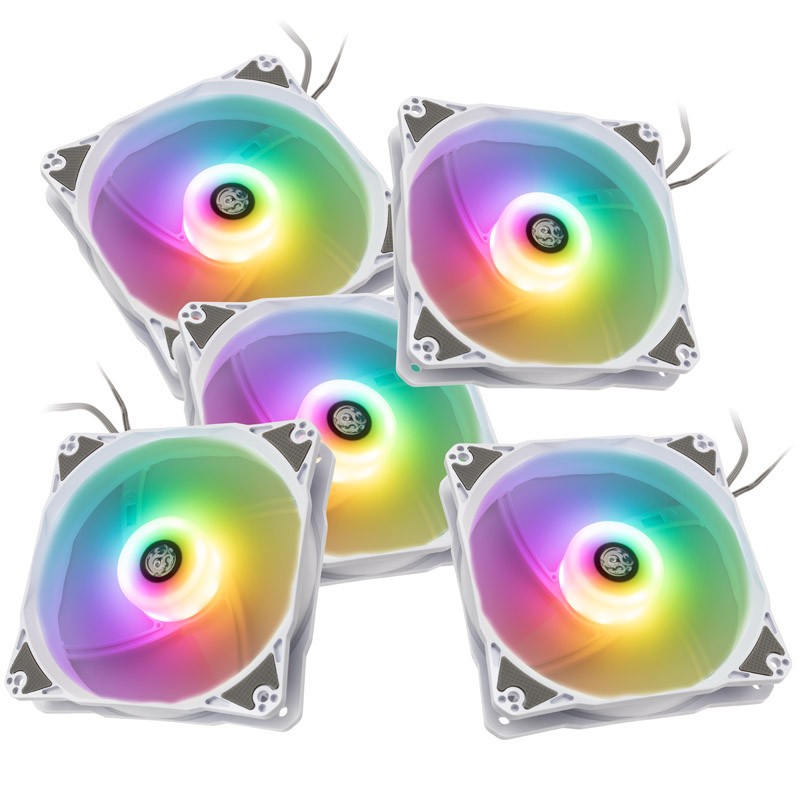 Bitspower International Notos RGB PWM Fan 120mm White 5 Pack LUBP-003