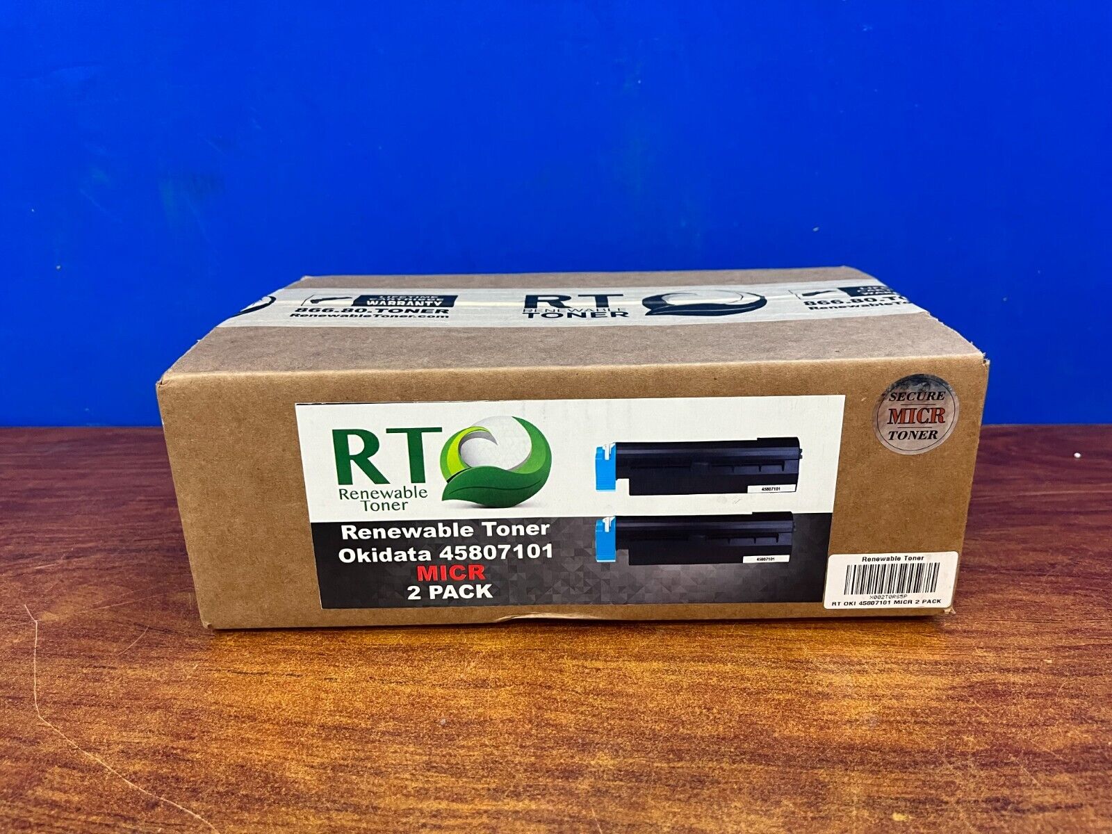 RT Renewable Toner 45807101 Okidata Toner Cartridge  - 2 Pack