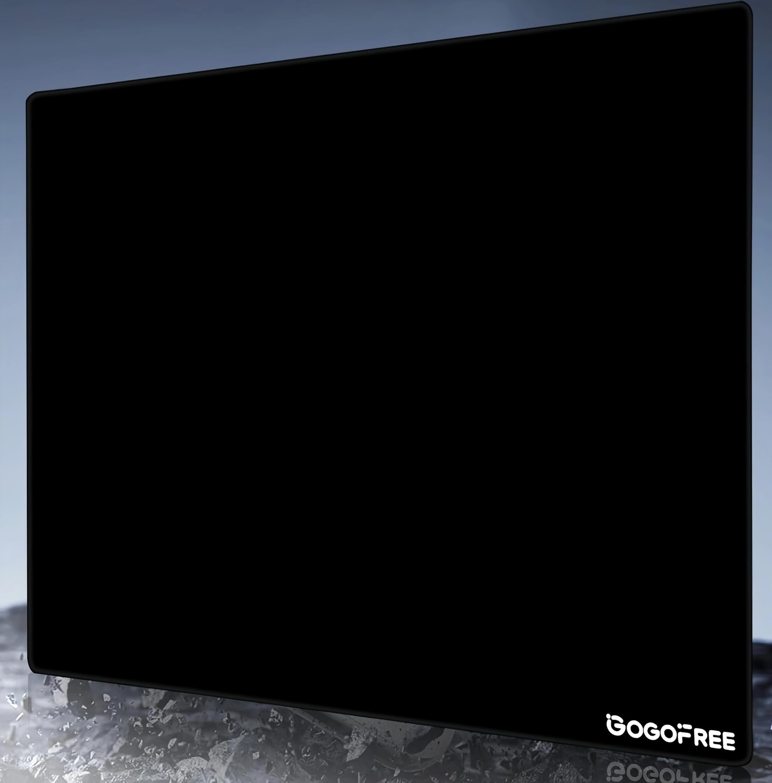 Black Glass Mousepad, Large Tempered Hard 15.7L x 11.8W inches, 