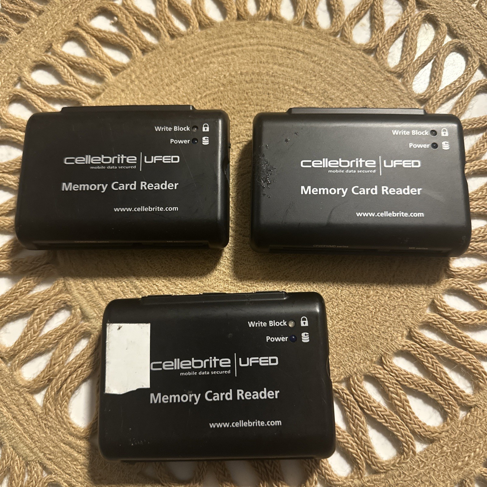 Lot of 3 Celle brite A-CRD-01-005 UFED Memory Card Reader Write Block USB 2.0 RM