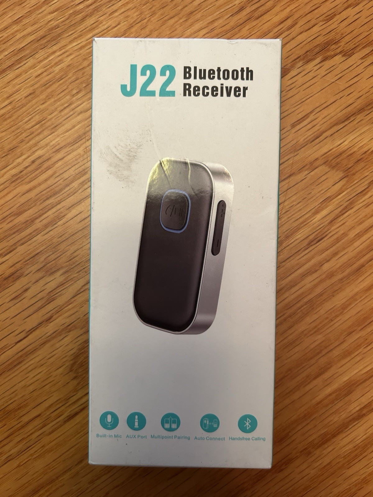 J22 Bluetooth  Receiver Car, Noise Cancelling Bluetooth AUX Adapter  Hands Free