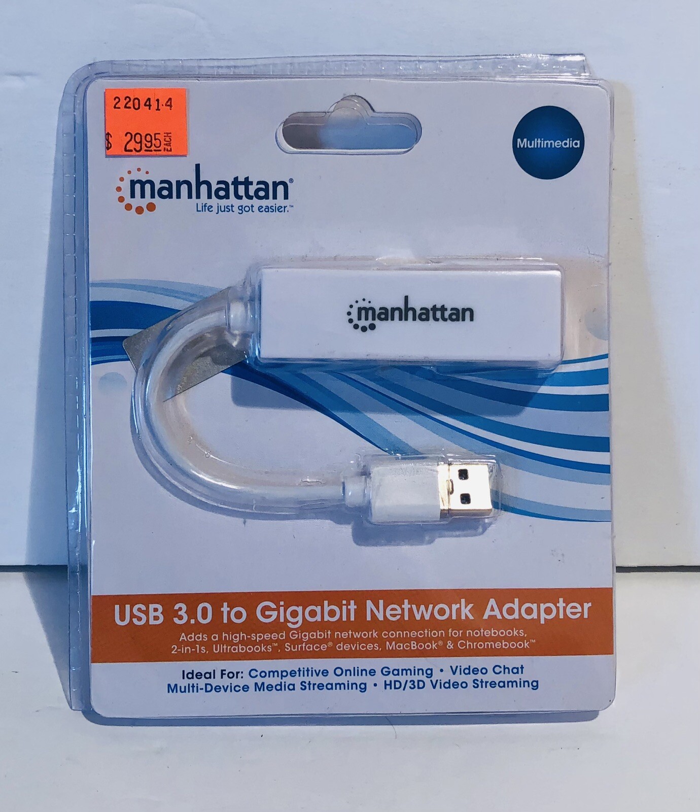 Manhattan 506847 USB 3.0 To Gigabit Network Adapter White