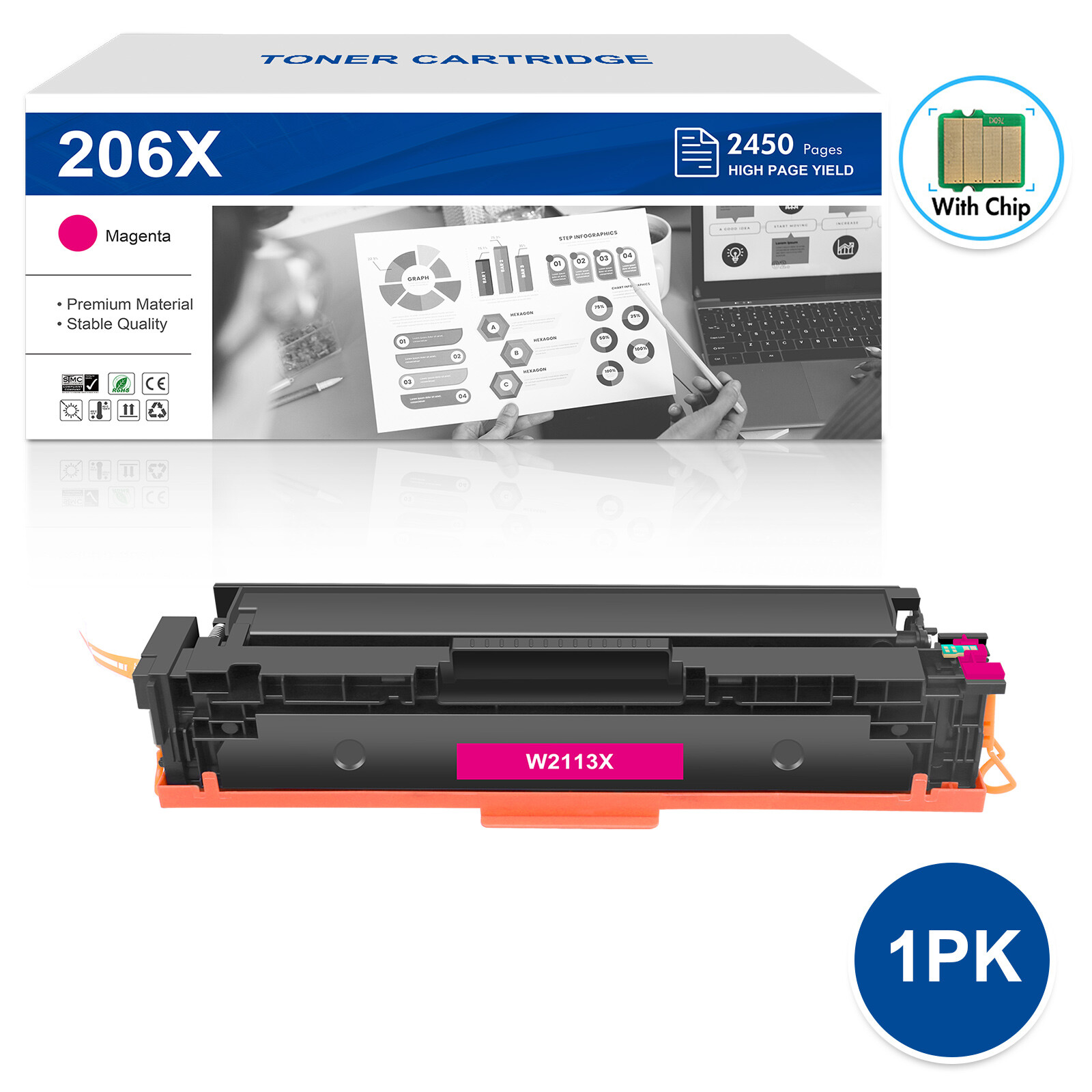 W2110A Fits For HP 206A 206X Toner Laserjet Pro MFP M283cdw M283fdw M255dw Lot