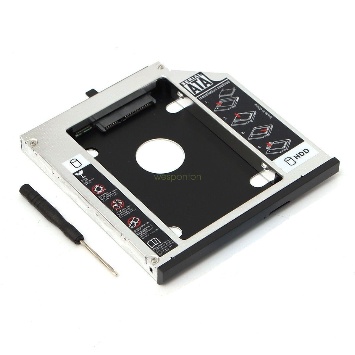 2nd HDD Caddy 9.5mm 2.5" SATA3.0 SSD for Lenovo ThinkPad T400 T400s T500 W500