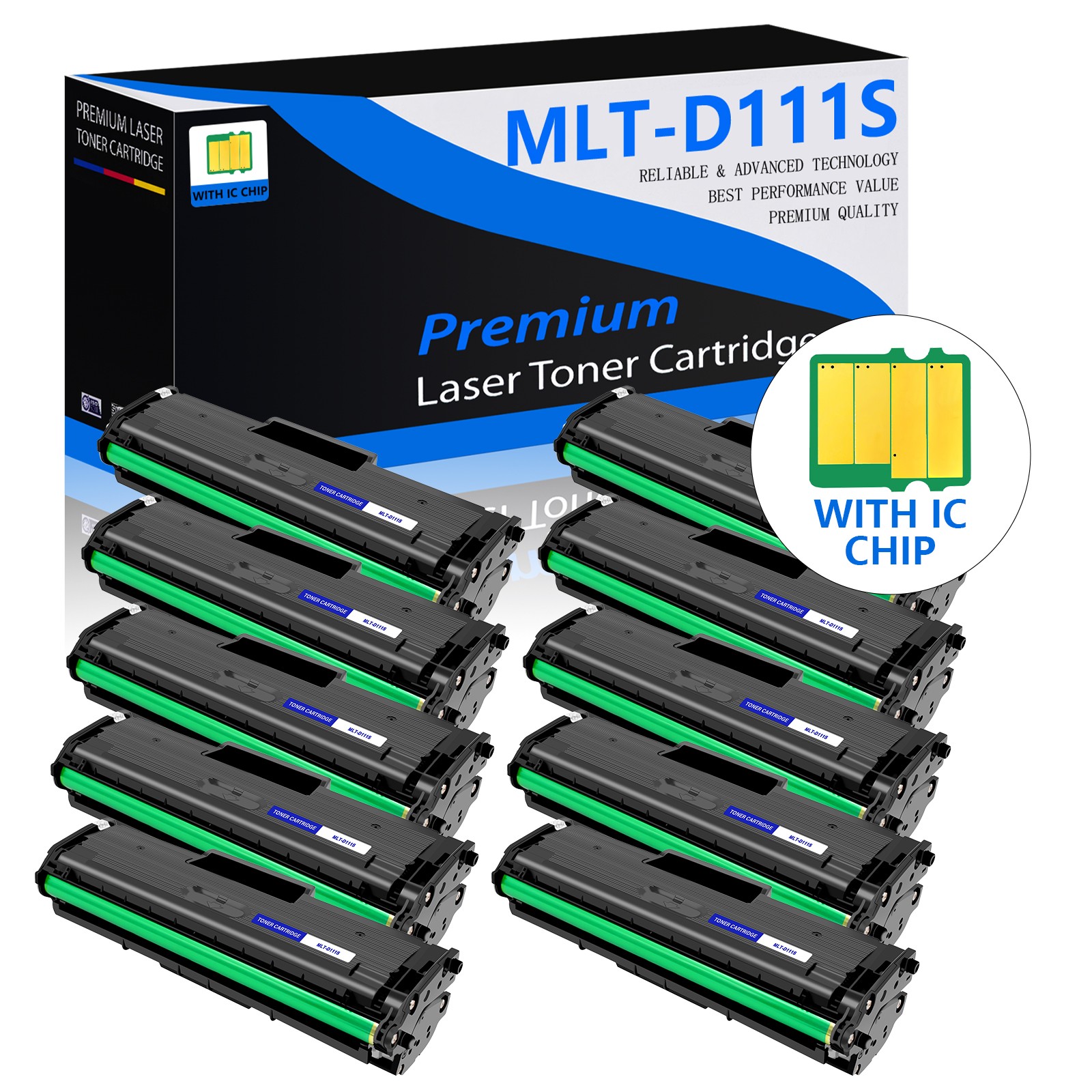 10PK MLT-D111S Black Toner for Samsung MLTD111S 111S Xpress M2070FW M2020W