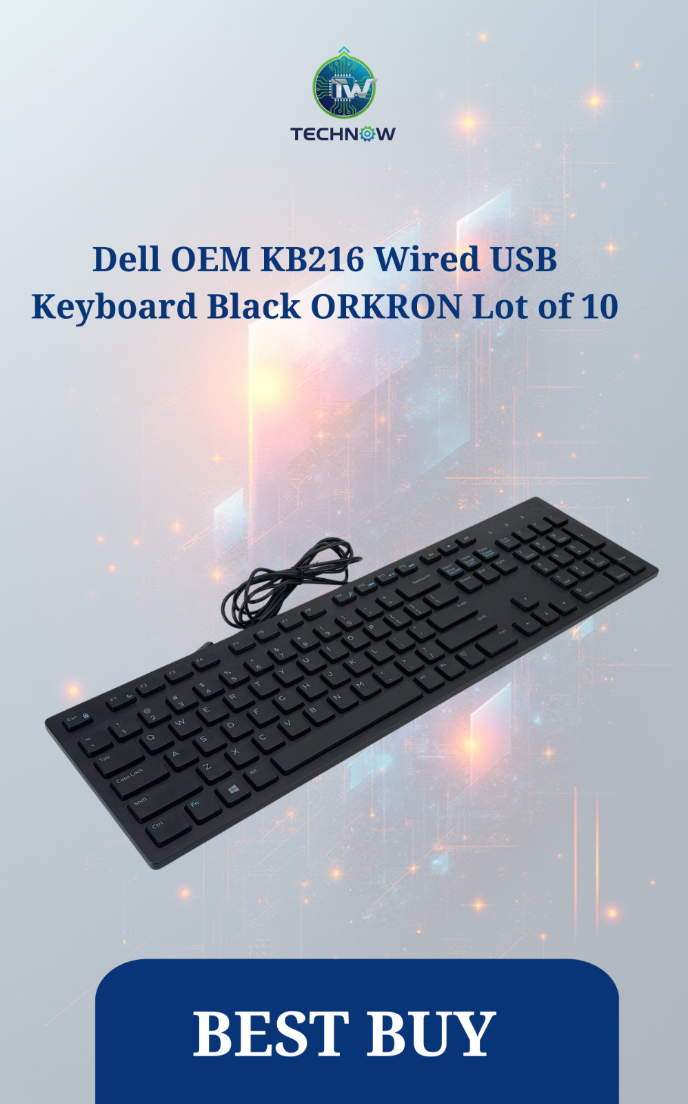 Dell OEM KB216 Wired USB Keyboard Black ORKRON Lot of 10