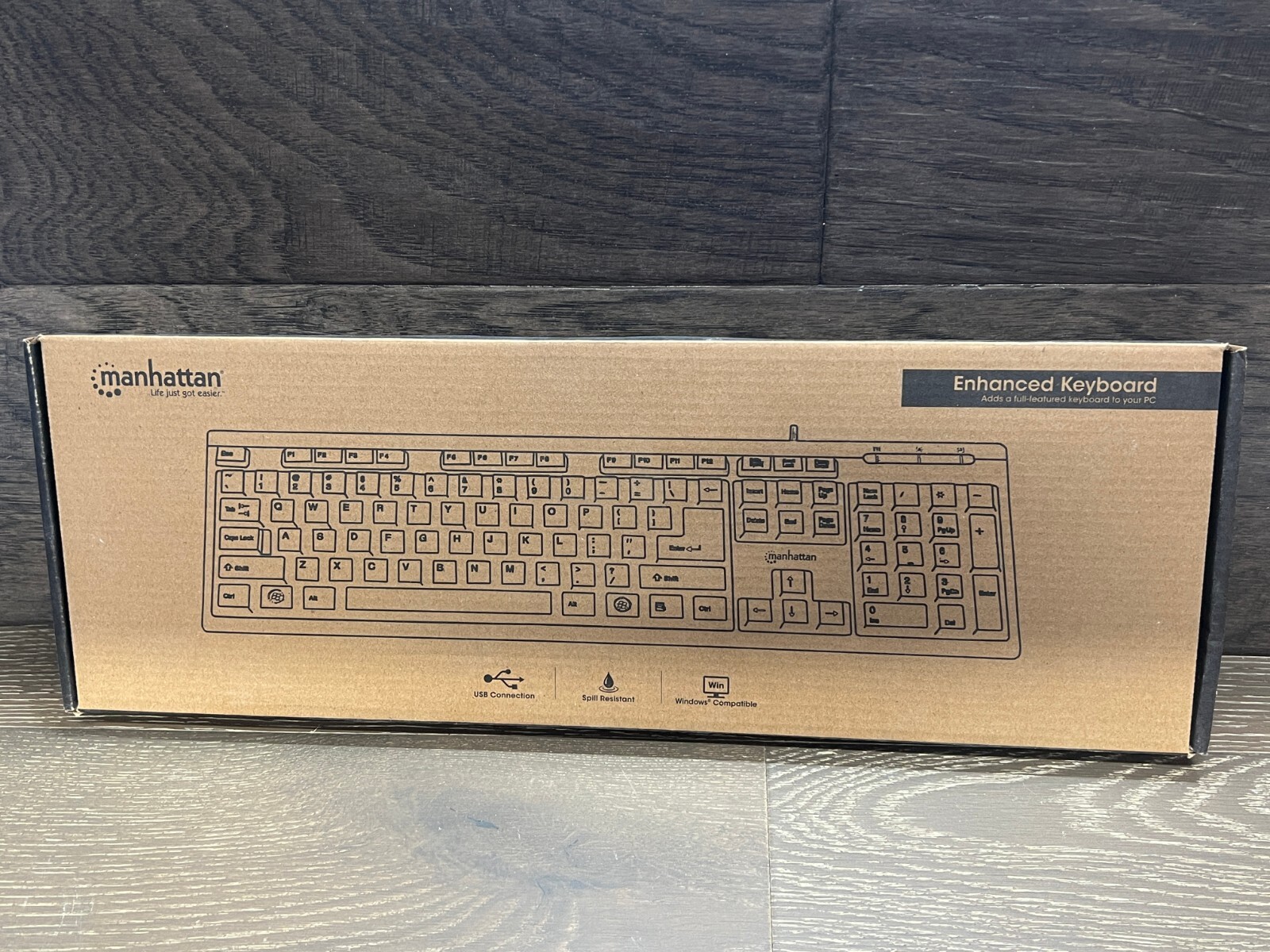 MANHATTAN 155113 Black USB Wired Standard Enhanced Keyboard
