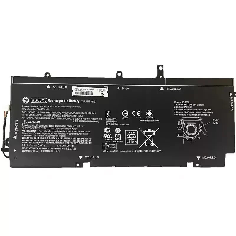 Genuine 45Wh BG06XL Laptop Battery for HP EliteBook 1040 G3/G3-X/G3-Y/G3-W/G3-V