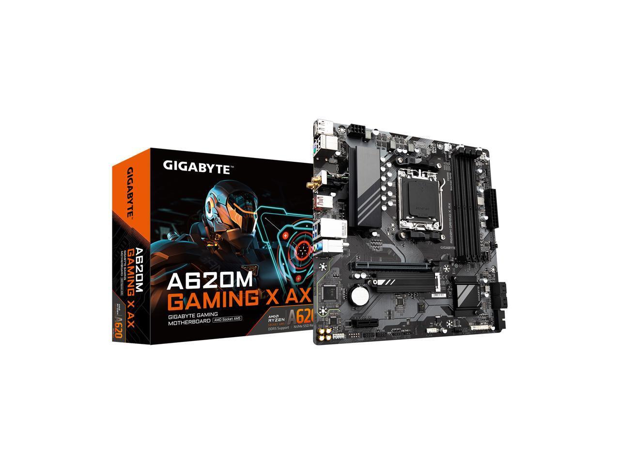 GIGABYTE A620M GAMING X AX (Rev. 1.1) AM5 LGA 1718 AMD A620 M-ATX, DDR5, PCIe 4.