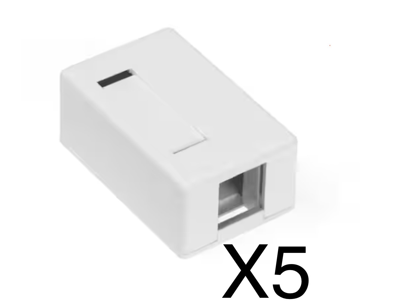 5 Pack - 41089-1WP - LEVITON - Plenum - Surface Mount Box - SMB - White - 1Port