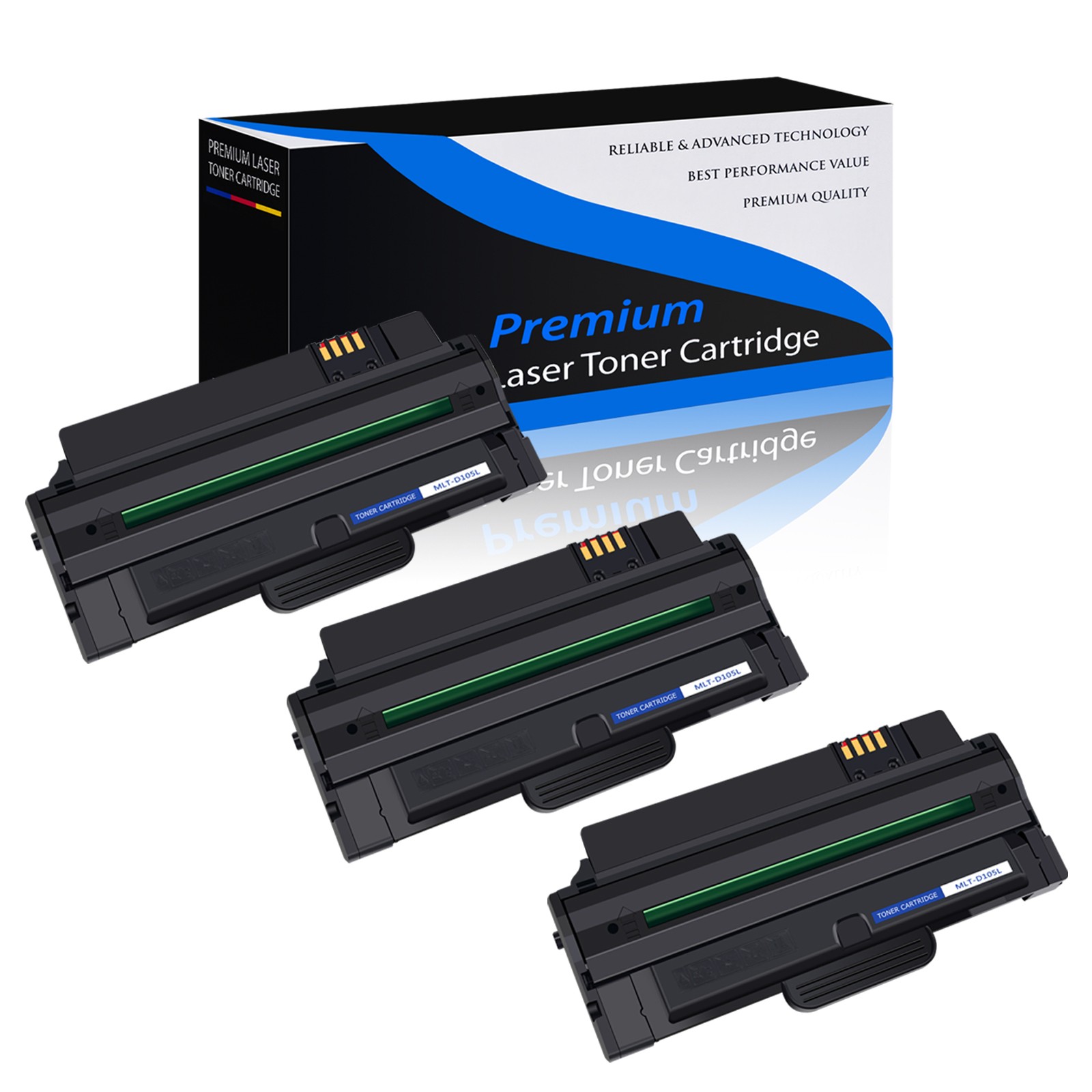 3PK Compatible for Samsung  MLT-D105L 105L Black Toner ML-2525W 2580n SCX-4600