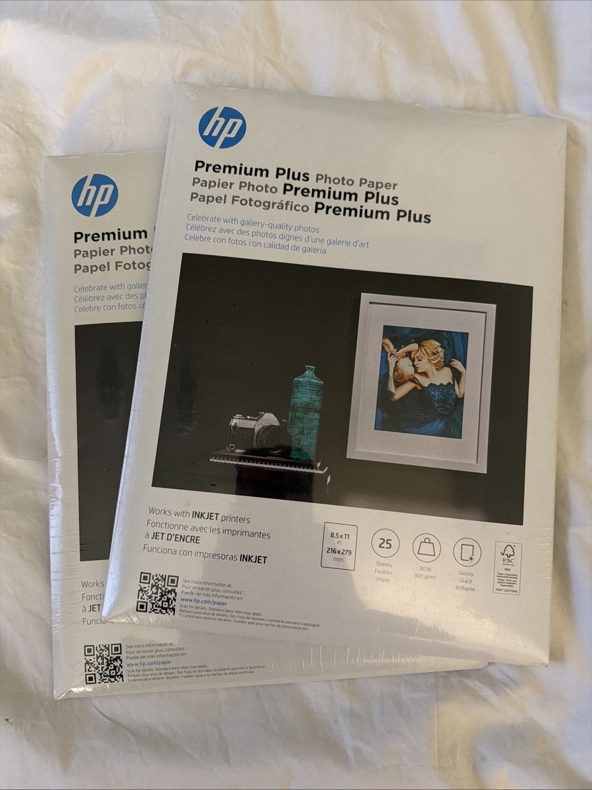 (BUNDLE X2) HP Premium Plus CR670A Glossy Photo Paper 8.5x11 Fade Resistant 25ct