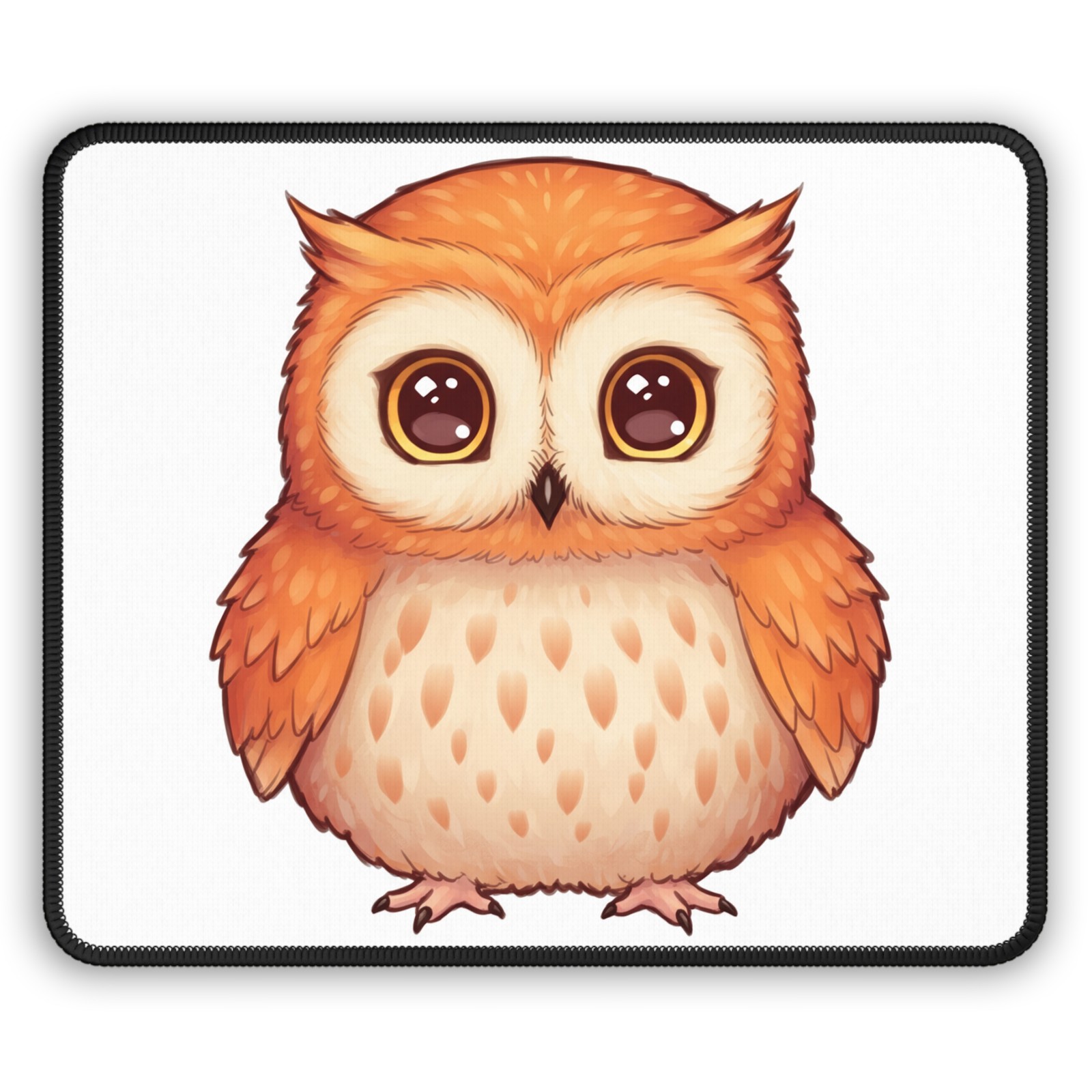 Cute Orange Owl Gaming Mouse Pad