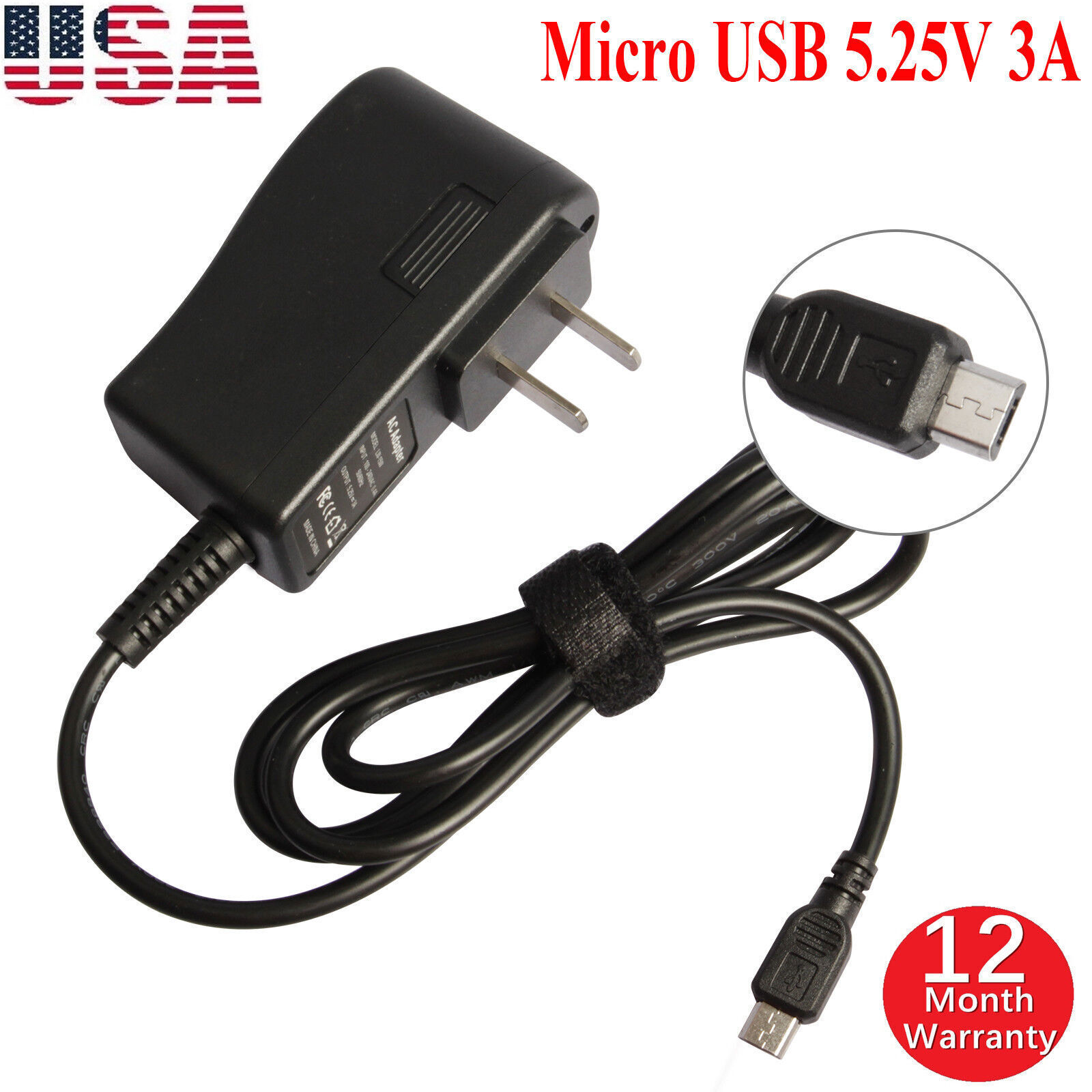 For HP GOOGLE Chromebook 11 G1 G2 Nikon D800E Adapter Charger Micro USB 5.25V 3A