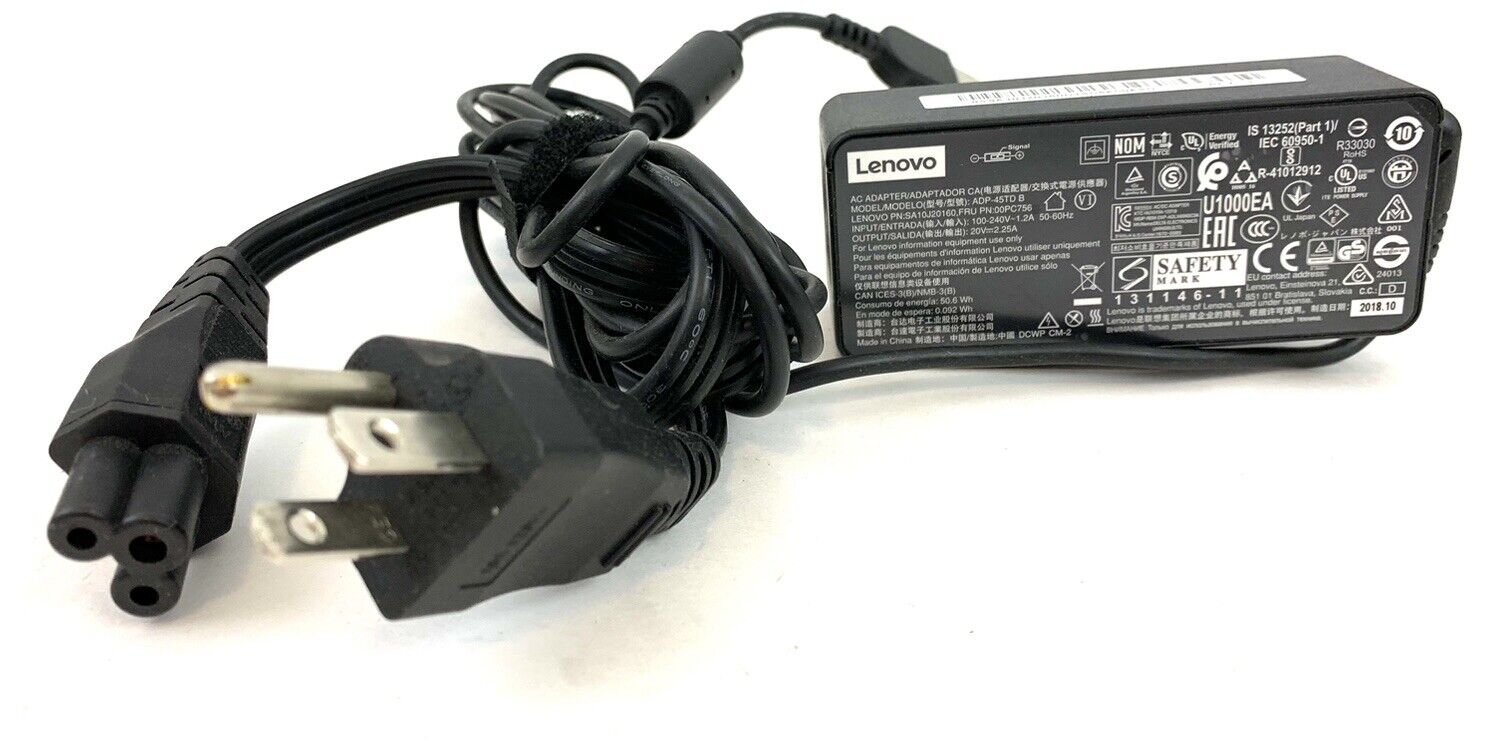 Genuine Lenovo Ideapad Yoga Laptop Charger AC Adapter Power Supply 20V 2.25A 45W
