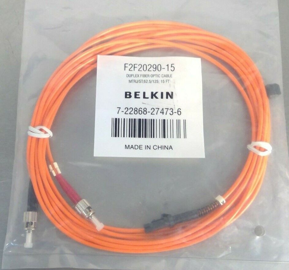 Belkin F2F20290-15 Duplex Fiber Optic Cable MTRJ/ST;62.5/125; 15M             5E