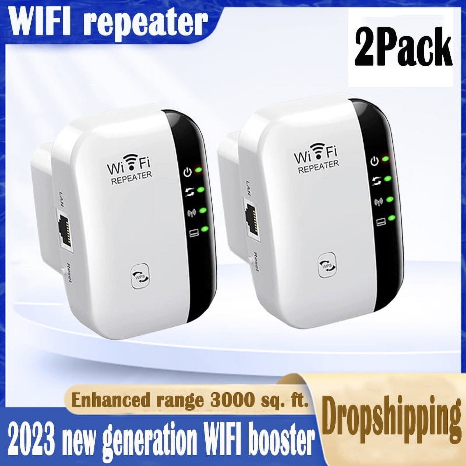 Rongsi 2 Pack WiFi Extender,2023 Newest Generation WiFi Booster, 3000 Sq.Ft