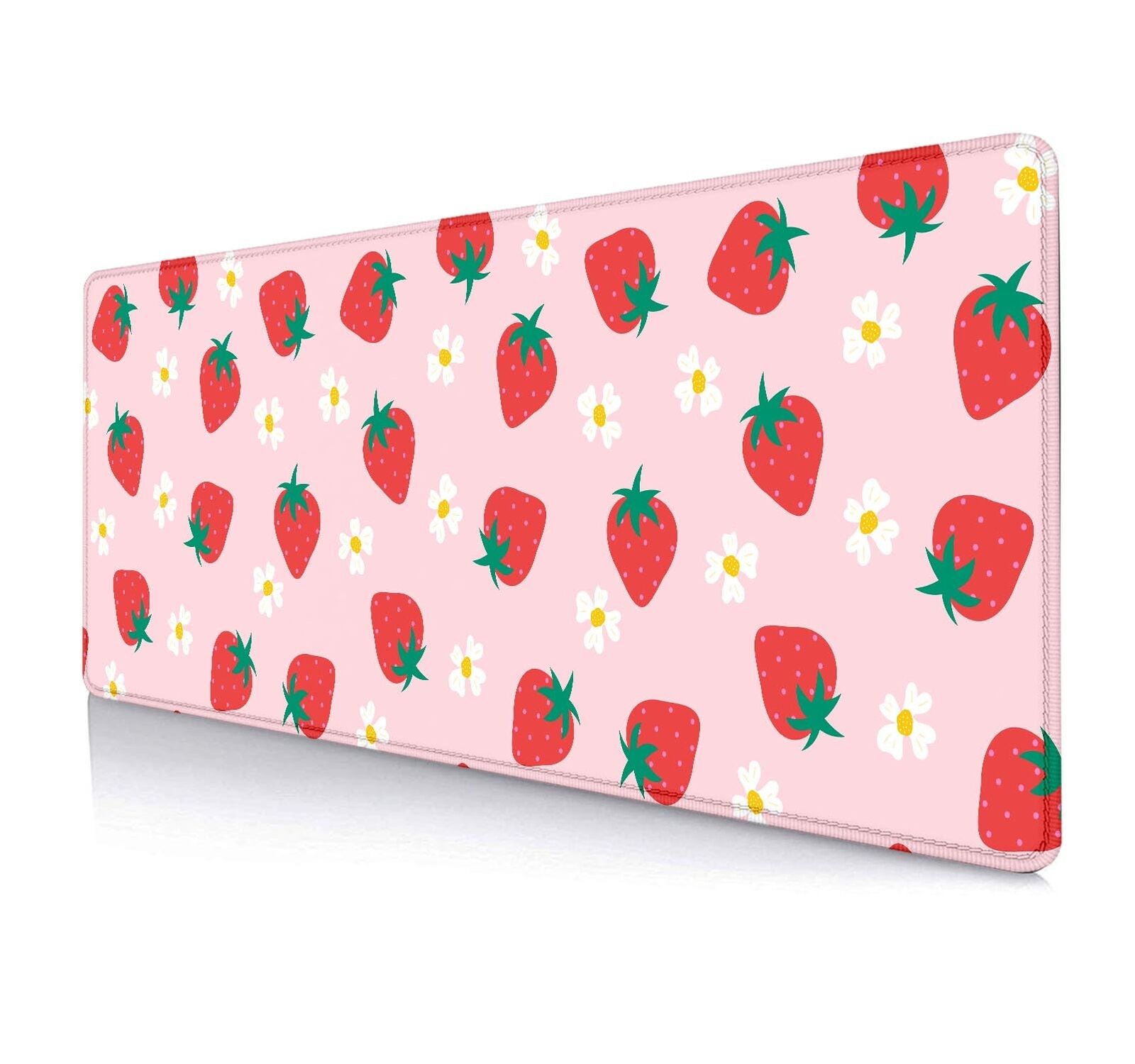 Cute Strawberry Extended Gaming Mouse Pad, Kawaii Pink Large Mouse Pad, XL No...