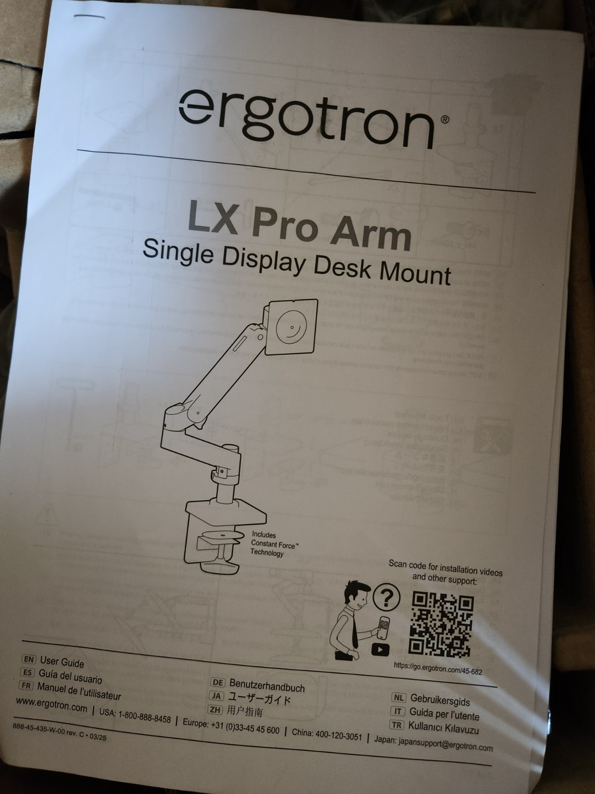Ergotron LX Pro Monitor Arm Single display Desk Mount 45-682-292