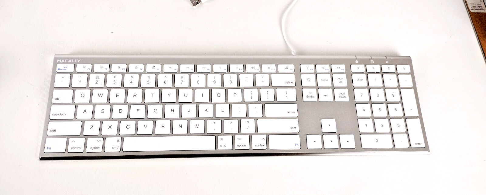 Macally Ultra Slim Wired Keyboard USB Model ACEKEYA Brushed Metal