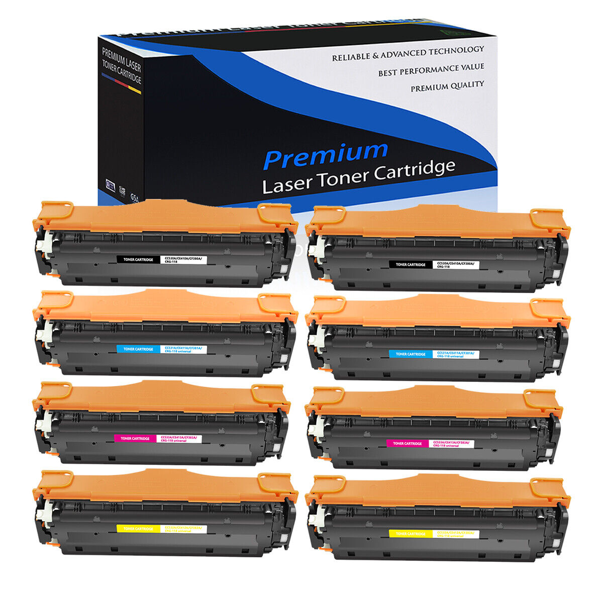 8PK CE410A CE411A CE412A CE413A Toner for HP LaserJet Pro 400 M451nw M451dn
