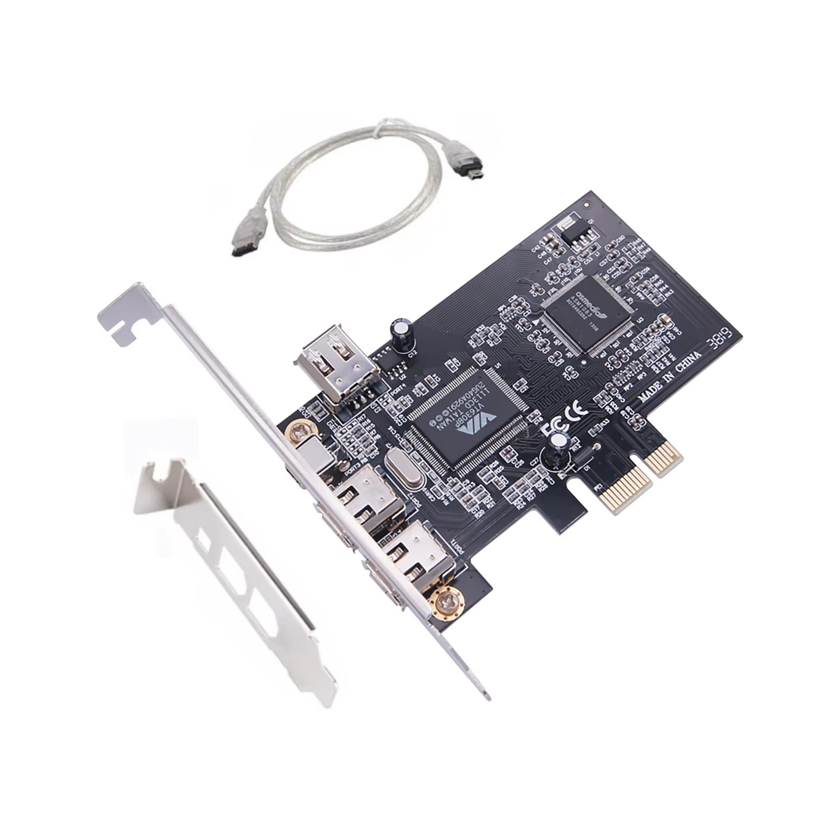 PCIe to IEEE 1394 FireWire Card Adapter 4-Port 3x6Pin 1x4Pin w/ Cable