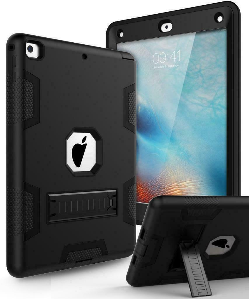 Military Shockproof Heavy Duty Rubber Hybrid Stand Case Cover For Apple iPad ALL