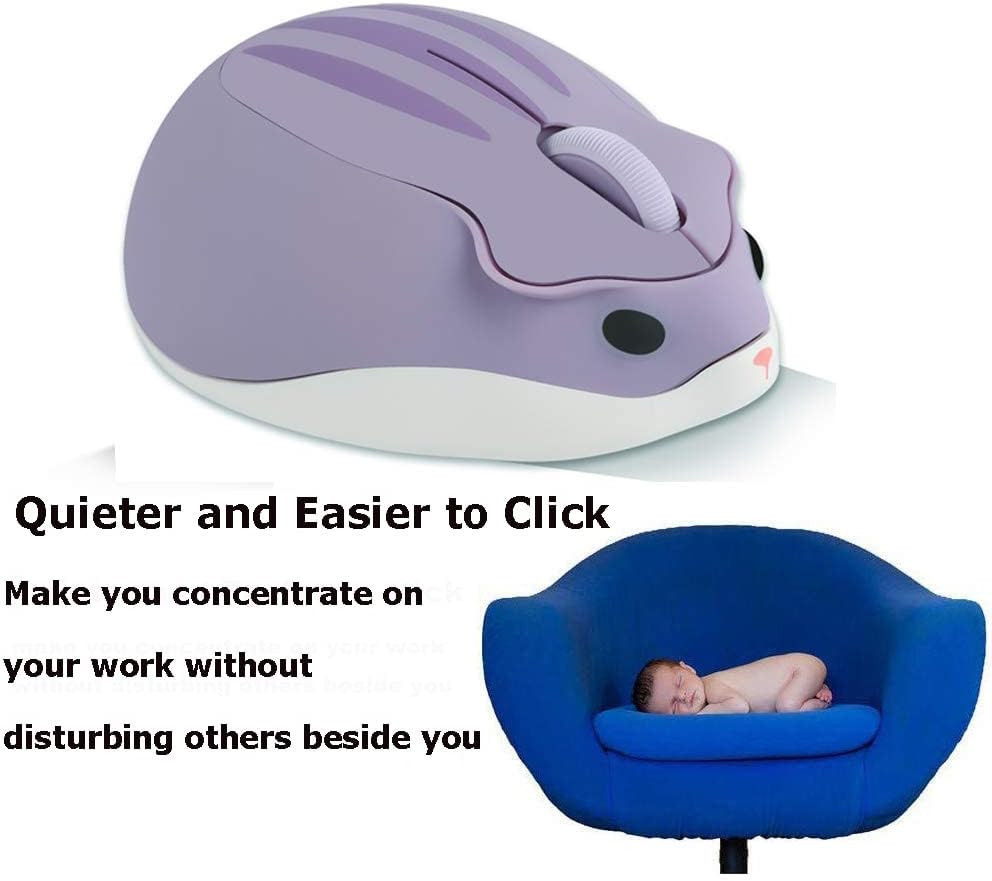 2.4GHz Wireless Cute Hamster Shape Less Noice Portable Mobile Optical 1200DPI...