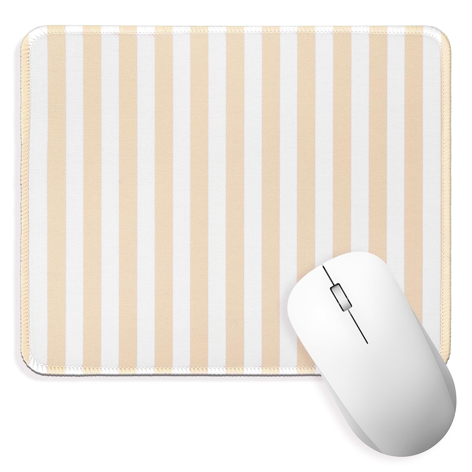 Beige Striped Mouse Pad Cute Mouse Pads Laptop Computer Mouse Mat | Kawaii Ae...