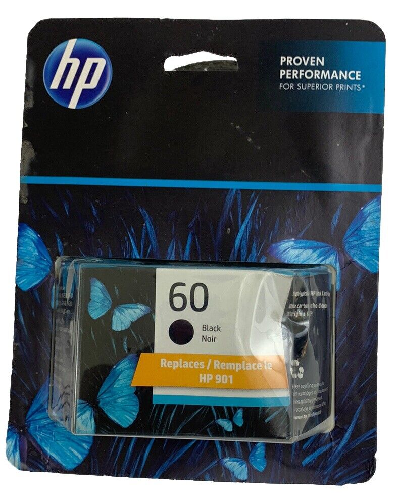 HP 60 Black Ink Cartridge Retail box Genuine EXP 7/2024