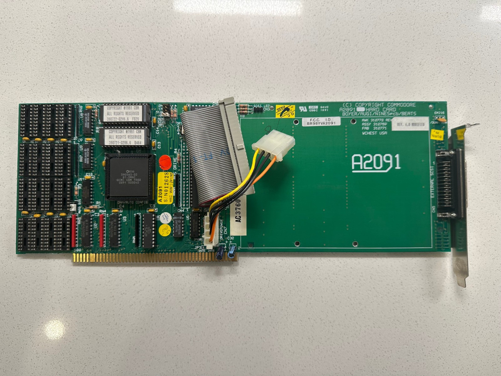 Commodore Amiga A2091 Hard Drive Controller Card 012628