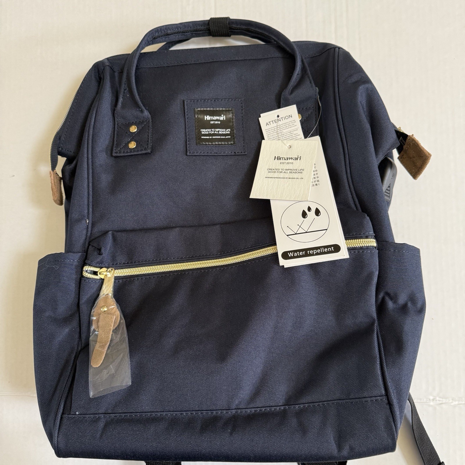 Himawari Laptop Bag Backpack Navy Canvas Adjustable Straps NWT USB Charging Port
