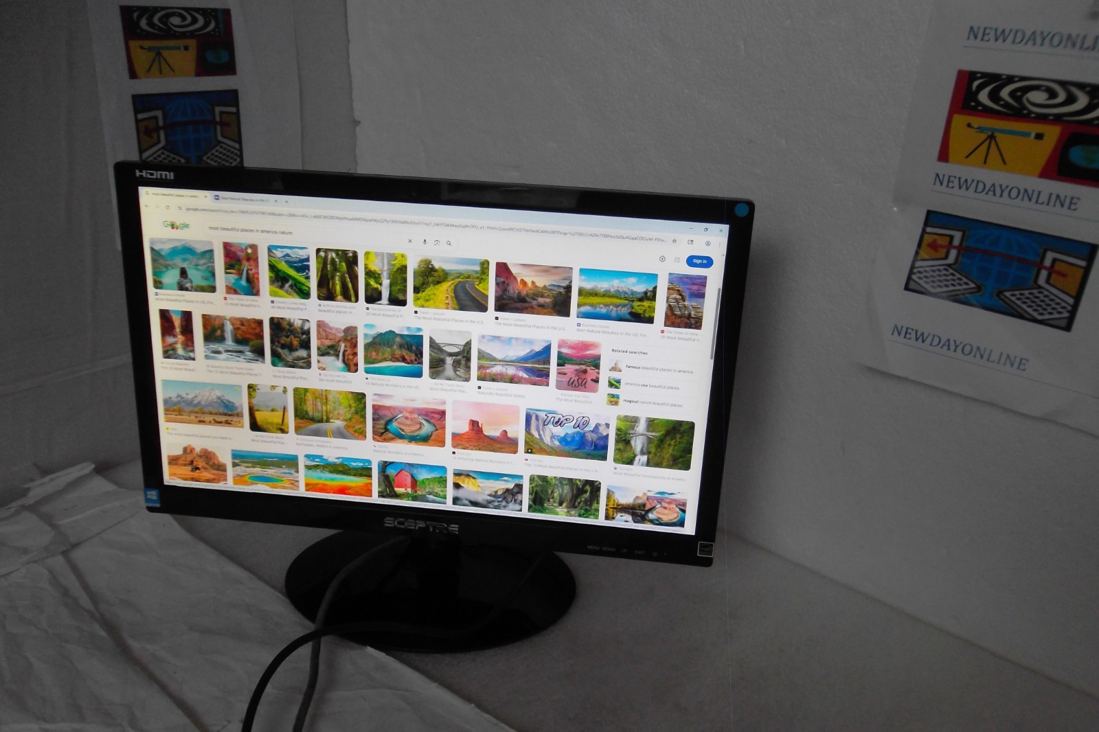 SCEPTRE E205W-16003S 20" Widescreen LED Monitor VGA HDMI DVI 1600x900 Audio E20