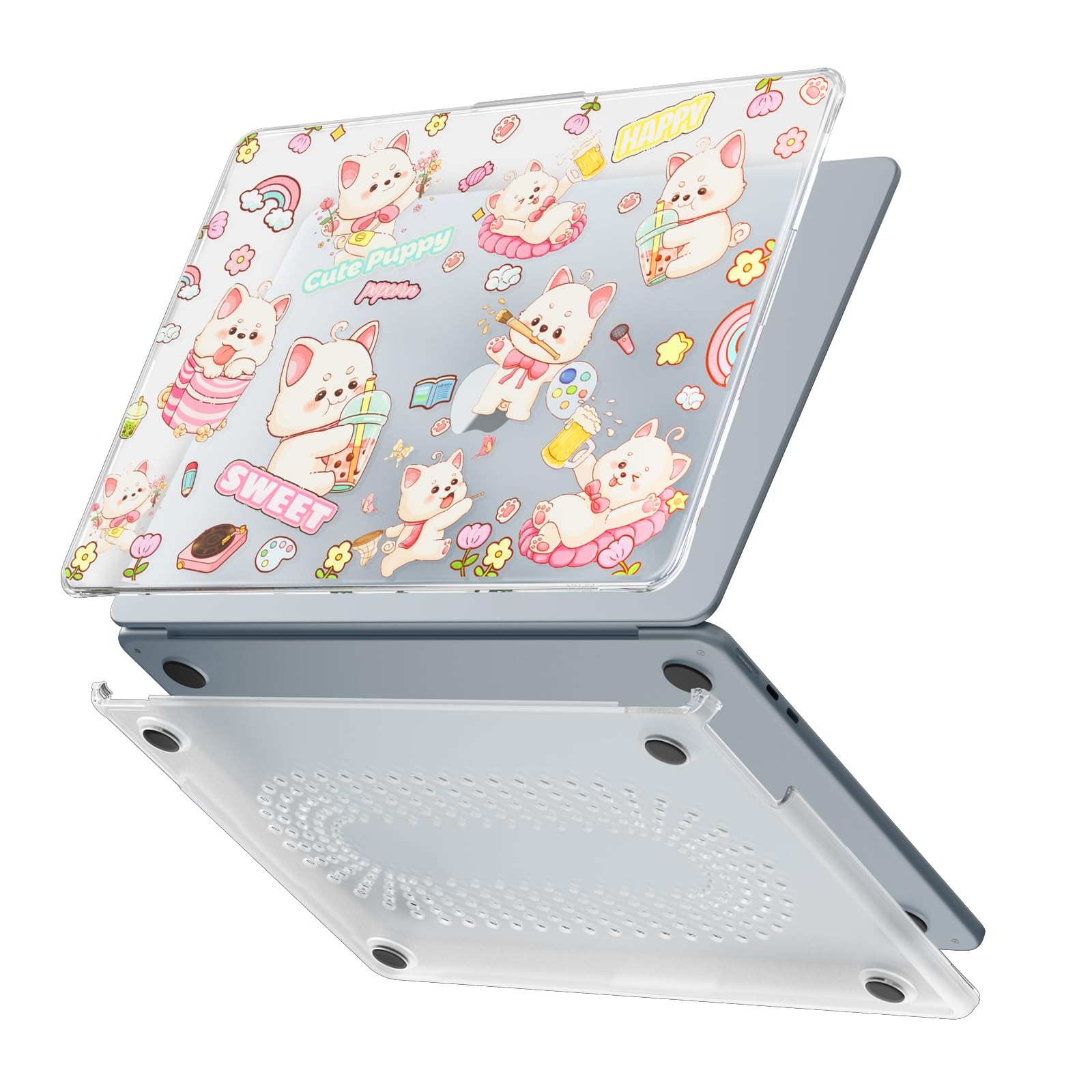 Batianda Premium Clear TPU Case for New MacBook Air 13.6" M5//M3/M2 with Fun ...