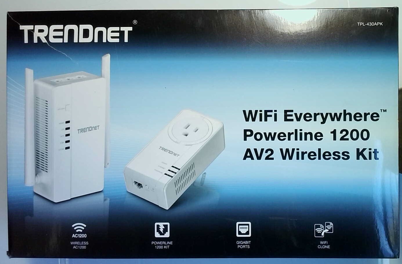 TRENDnet TPL-430APK WiFi Everywhere Powerline 1200 AV2 Wireless Kit